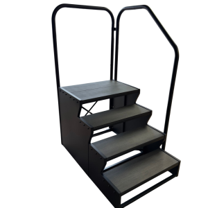 4 Tier Swim Spa Steps with Handle – Dark Grey